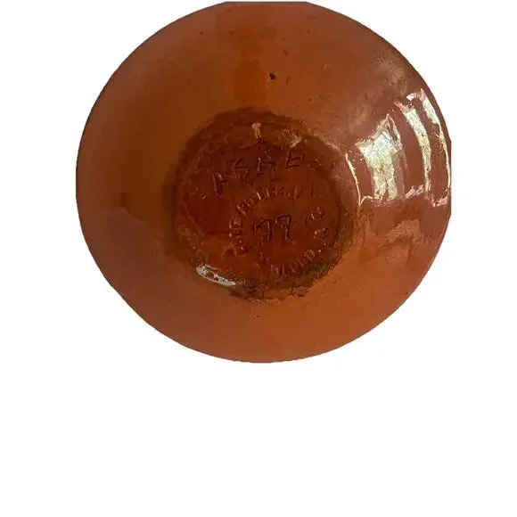 Vintage AR Cole Sanford Pottery Tobacco Spit Brown Candlestick Holder - Picture 5 of 6